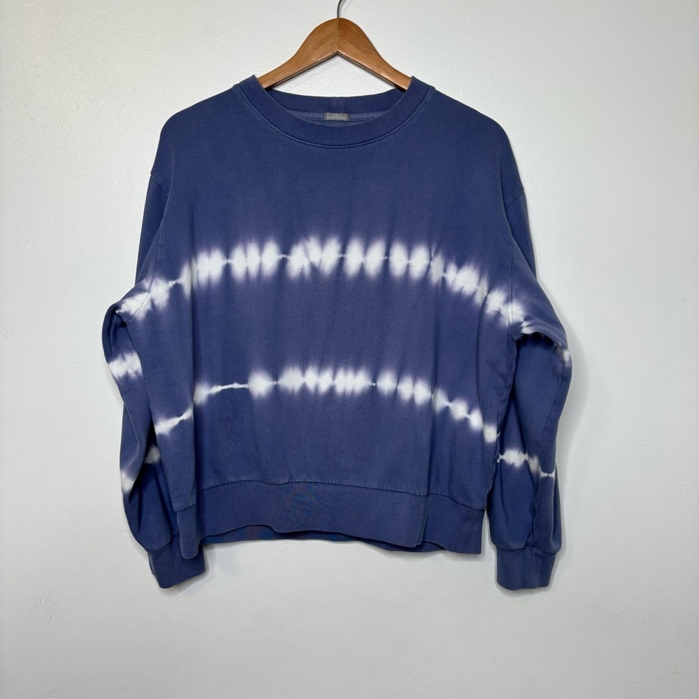 GAP Tie Dye Crewneck Sweatshirt Blue White Cotton Blend Size L